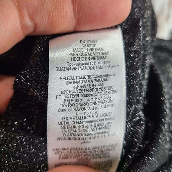 BCBGeneration Faux Wrap Black Metallic Cocktail Party Dress - Picture 9 of 9